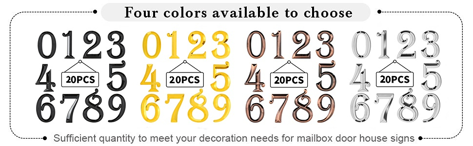 Four colors numbers to choose