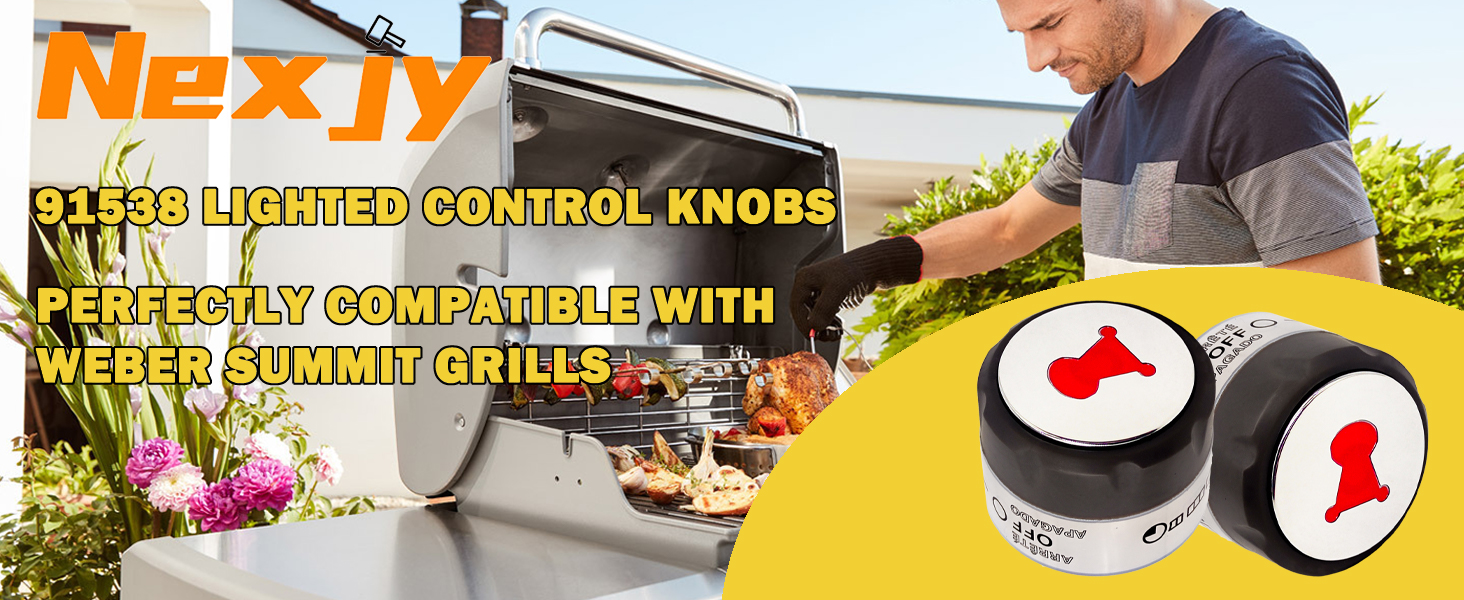 Nexjy 4 Pack 91538 Lighted Control Knobs(OEM) for er Gas