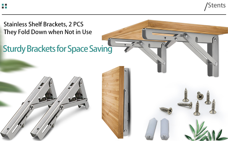 Buyank Shelf Folding Bracket 8 Inch Heavy Duty Stainless