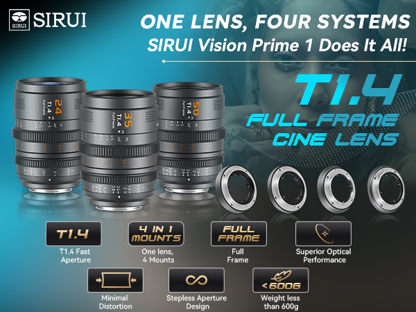 SIRUI Vision Prime 1 35mm T1.4 シネレンズ SIRUI Vision Prime 1 Series T1.4 Full-Frame Cine Lens - SIRUI