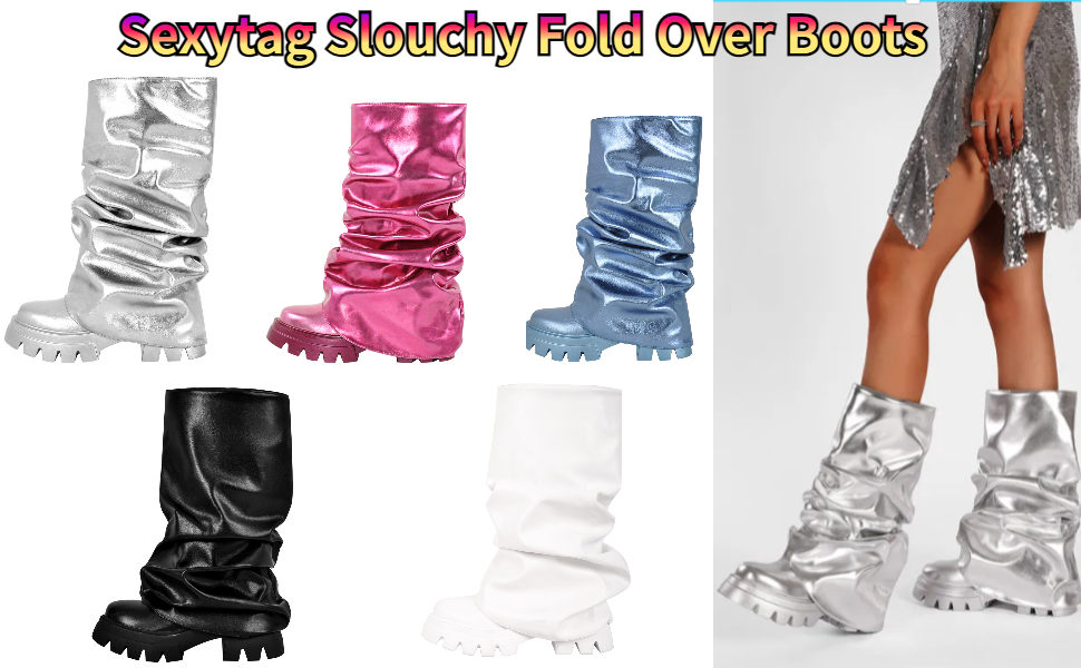 Amazon.com | sexytag Women's Slouchy Metallic Platform