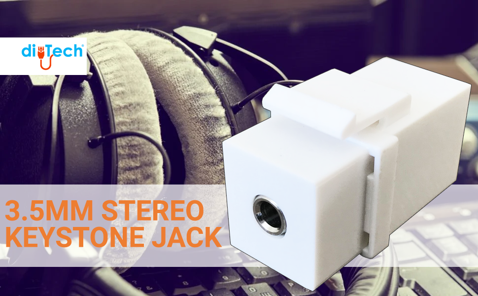 diyTech 3.5mm Keystone Jack, Female to Female Headphone Speaker Jack Keystone