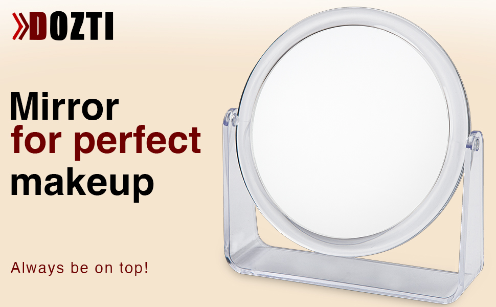 DOZTI Magnifying Makeup Mirror Two Sided bathroom shaving Mirror 360
