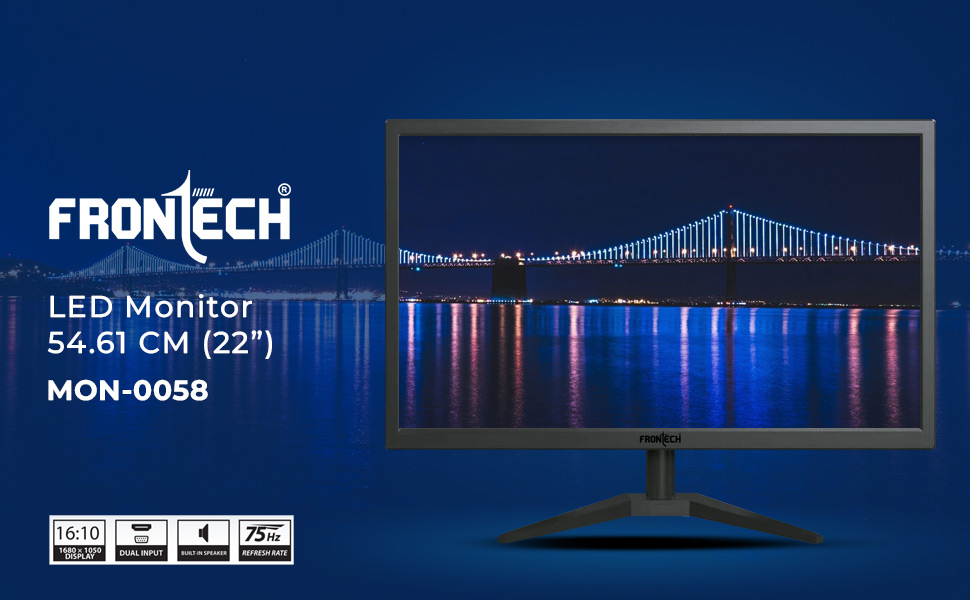 FRONTECH 22 Inch (54.6 cm) with 1680 x 1050 Pixels LED Monitor, Refresh ...