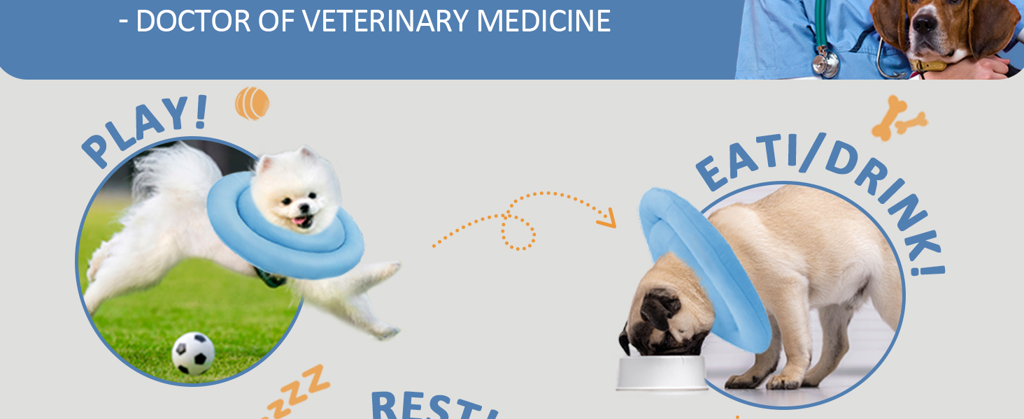 Pawfun Dog Cones for Small Size Dogs, Comfortable Soft Cone for Dogs After Surgery