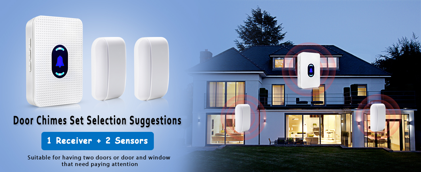 Daytech Door Chimes When Door Opens Wireless Door Chime Entry Alert