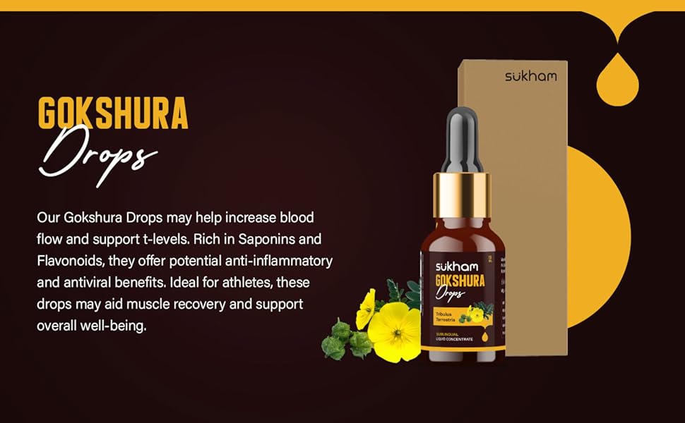 Sukhm Gokshura Liquid Drops- TTT 120 Tribulus Terrestris | Third Party Lab Test | For recovery and performance - 15ml (20 servings) saponins and flavonoids, rich with alcohol -freed Gokshura Remove Herbs Drowns