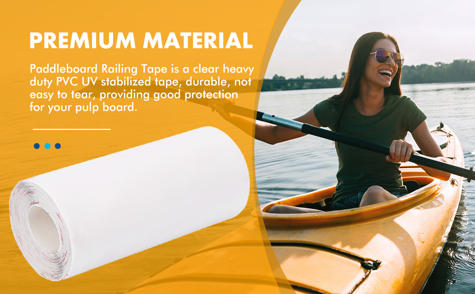 Clear Paddle Board Rail Saver Tape, Sunshine Stable HeavyDuty Adhesive for SUP Board Side