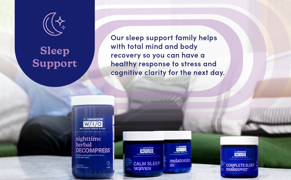 Our sleep support family helps with total mind and body recovery by optimizing your sleep cycles