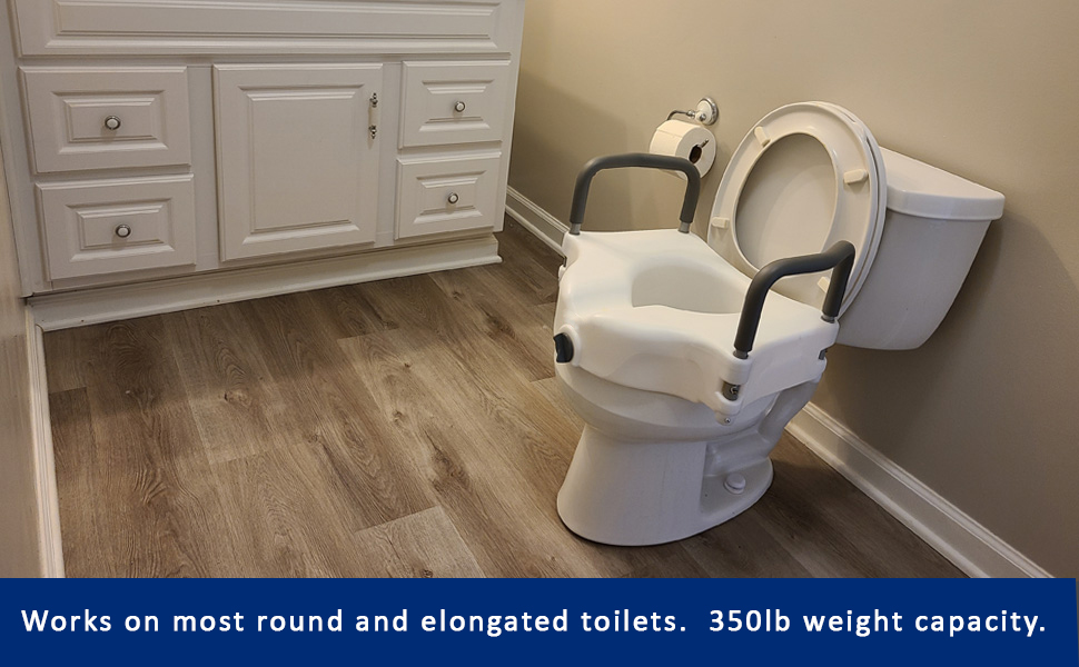 ProBasics Raised Toilet Seat with Lock and Padded Arms BSRTSLA