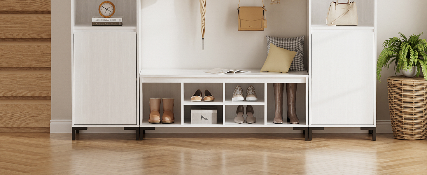 coat and shoe rack entryway