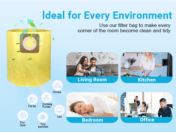 5 Pack 39970 Filter Bags Replacement for CRAFTSMAN 6 and 9