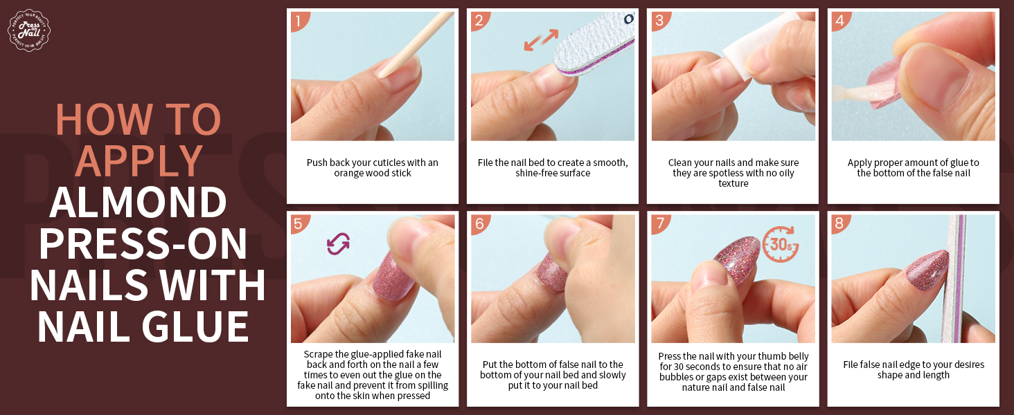 Easy to apply press on nails