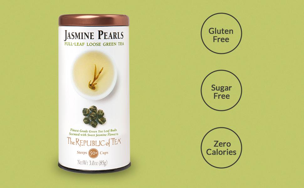 The Republic of Tea Jasmine Pearls FullLeaf Loose Green