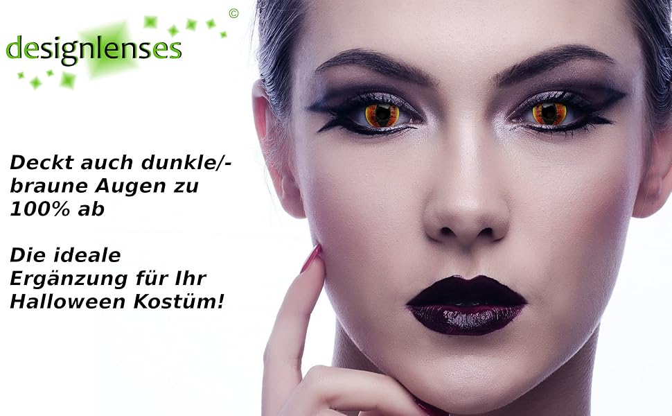 Feurige farbige Halloween Karneval Fasnacht Katzenaugen Kostüm Cosplay Kontaktlinsen ohne Dioptrien