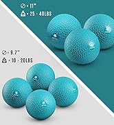 Yes4All Slam Ball, 10-40lb Medicine Ball, Durable PVC Sand Filled Workout Dynamic Weighted Balls ...
