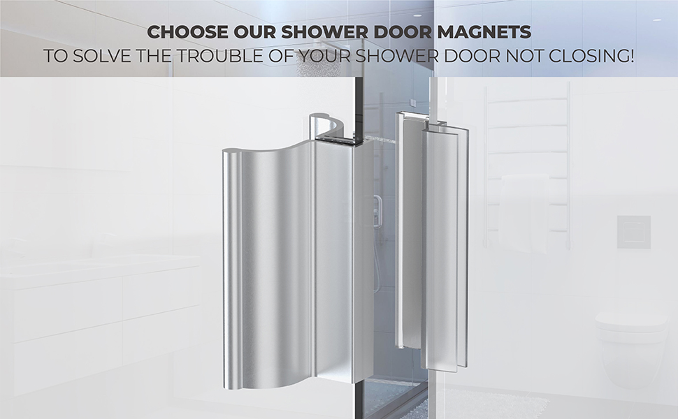 33/4" Bright Chrome Frameless Shower Door Handle with Metal Strike and