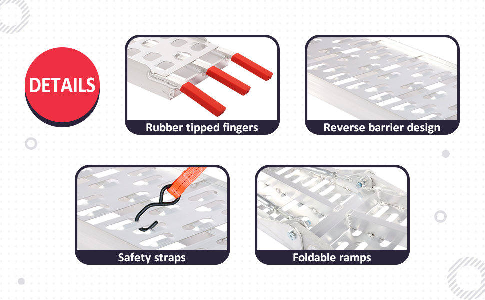 PENSUN Truck Loading Ramps with Support Legs, 7.5FT