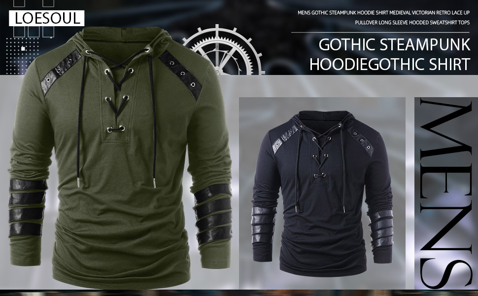 Mens Gothic Steampunk Hoodie