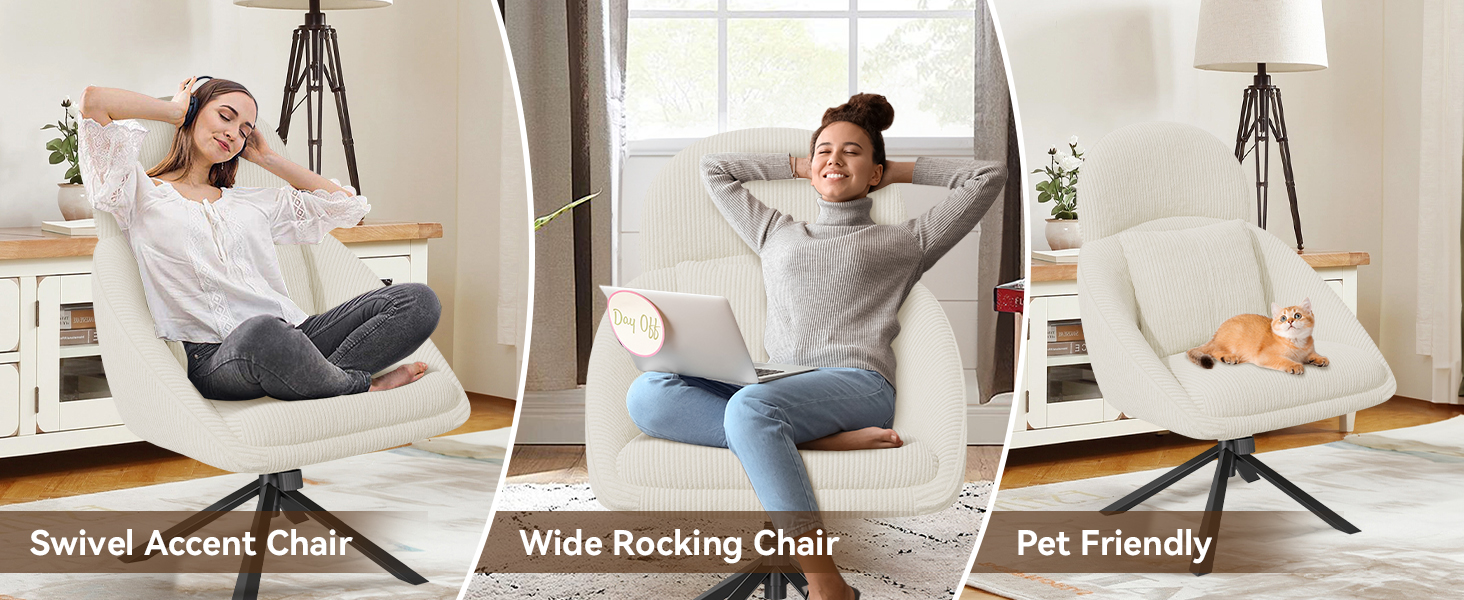 360 degree swivel accent chair corduroy