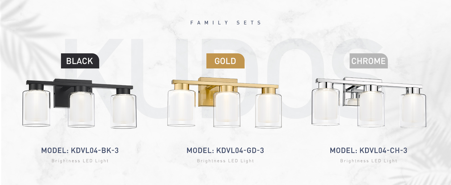 kudos LED Vanity Lights for Bathroom, Modern Chrome Bathroom Light