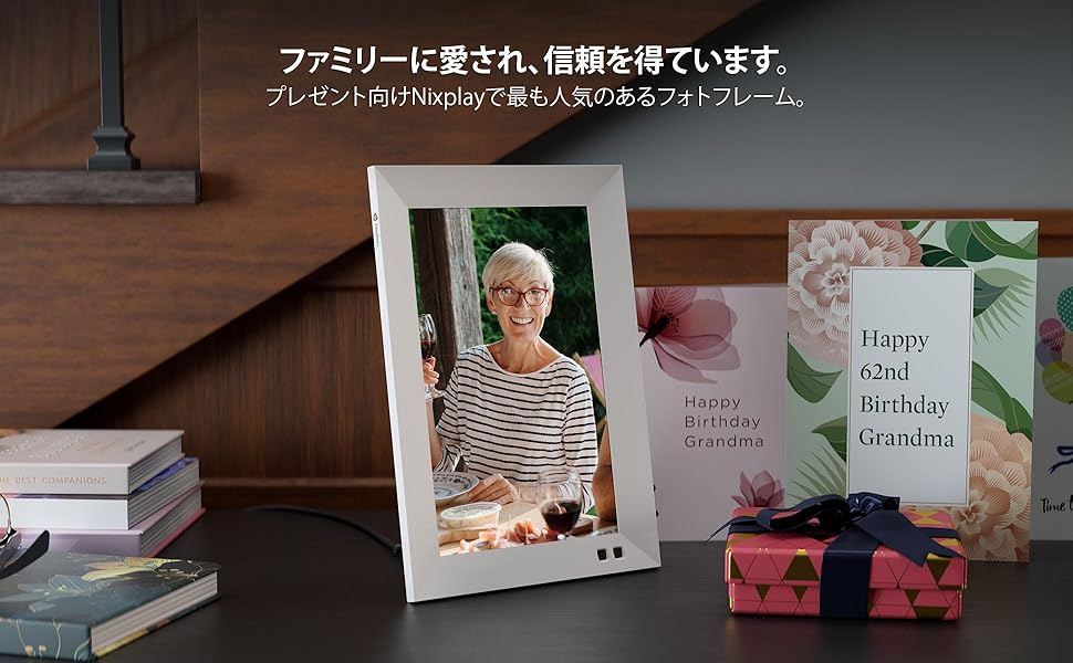 色: ホワイト】Nixplay スマートデジタルフォトフレーム10.1 インチ