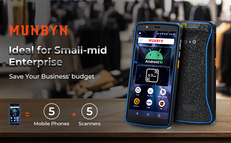 MUNBYN Android Barcode Scanner PDA Inventory Scanner, Android 10 2D 1D