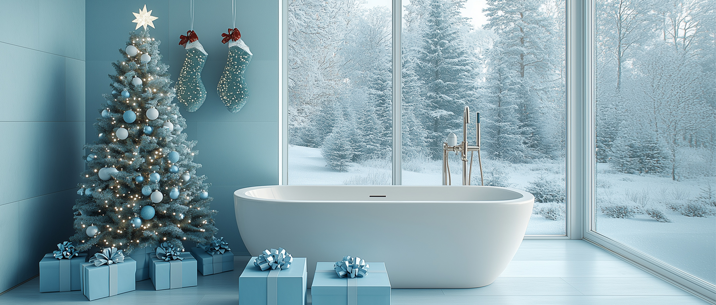 Christmas shower curtain