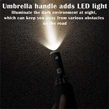 Ombrello pieghevole automatico antivento con led