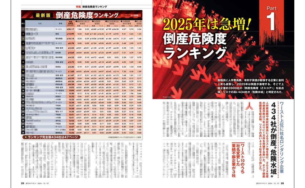 倒産危険度ランキング (週刊ダイヤモンド 2024年 12/7号) [雑誌