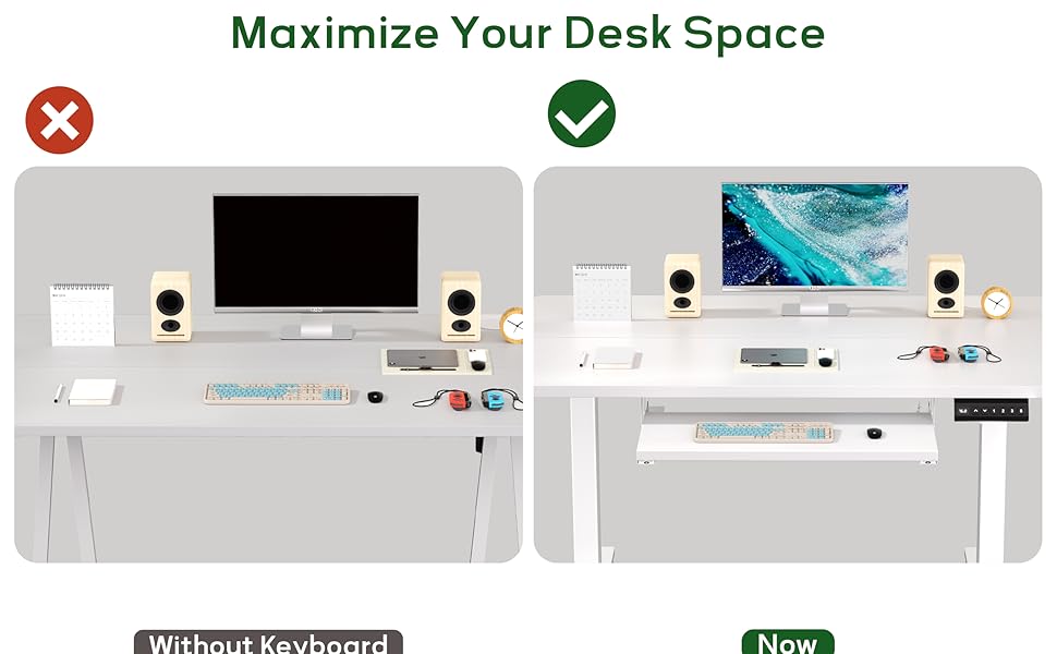 GallopFun Home Office Standing Desk with Keyboard Tray
