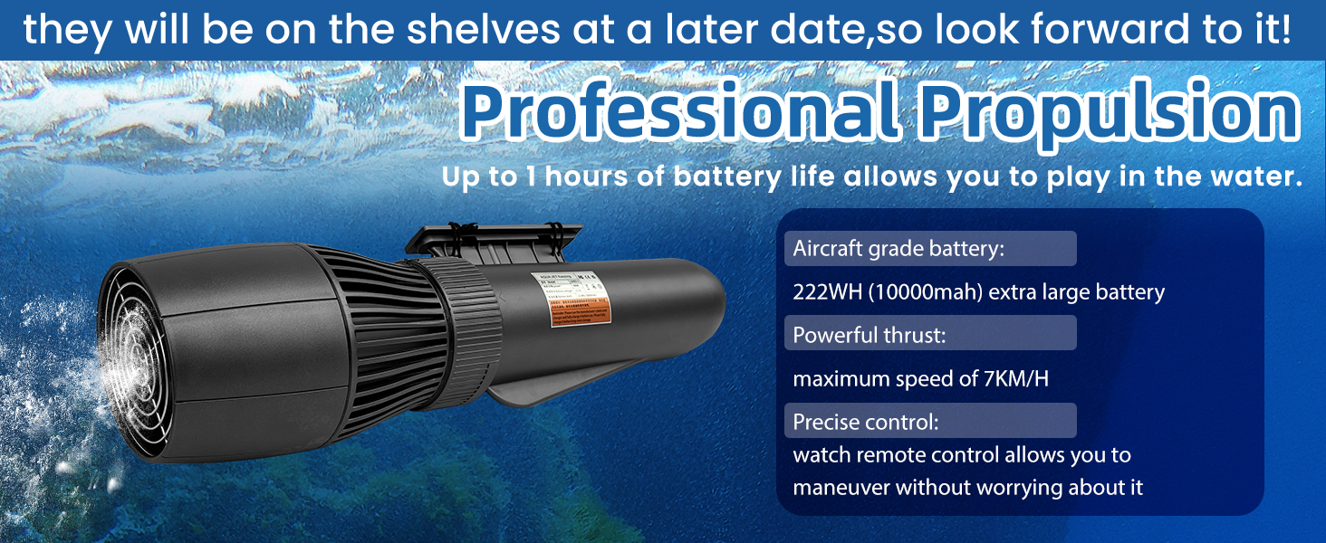 Underwater scooter, underwater helix is supplied with a 10,000 mAh battery, a remote control control, for the Sup/vertical sewage cards/paddle board/boog of stand up, (FIN GRIP adaptop and US and US not included) 14 Underwater scooters