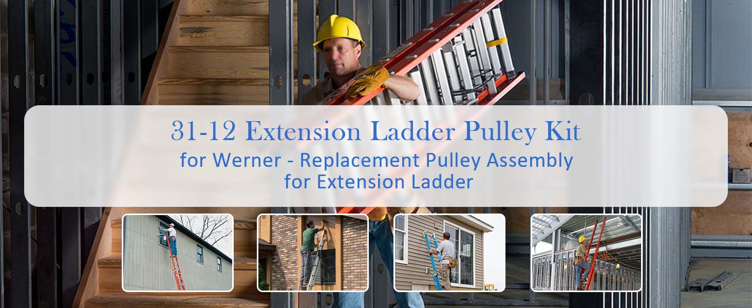 3112 Extension Ladder Pulley Kit Replacement for Werner Pulley Assembly, Compatible with Werner