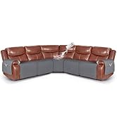VANSOFY Extra Large Reclining Sectional Couch Covers, Waterproof 5-Piece Sofa Covers for L Shape ...