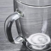 Dyserbuy 4 Pack Double Walled Glass Mug, Cappuccino Drinking Cups, Insulated Glass Coffee Cup with Handle, Perfect for Cappuccino, Latte, Espresso, Tea, Juice, Beverage (250ml/ 8.5oz) 23 Double Wall Glass Coffee Mugs