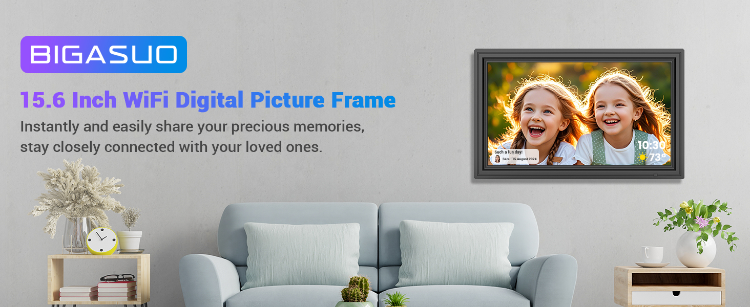 Uhale 15.6" Digital Picture Frame 64GB Storage 1920x1080