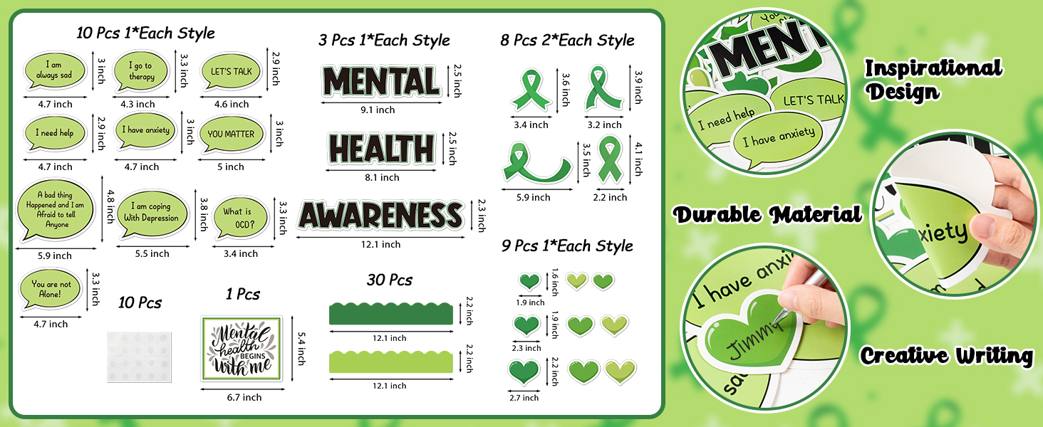 Mental Health Awareness Inspirational Positive Sayings Cutout