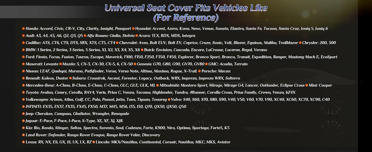 BEIQITONG Premium Faux Leather Car Seat Covers Full Set