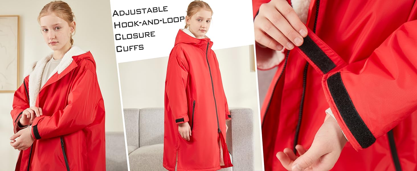 Detail Display-Adjustable Hook-and-loop Closure Cuffs