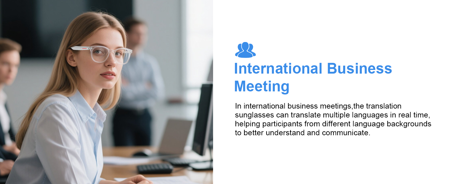 AI translation glasses for men & women, transition glasses perfect for international business