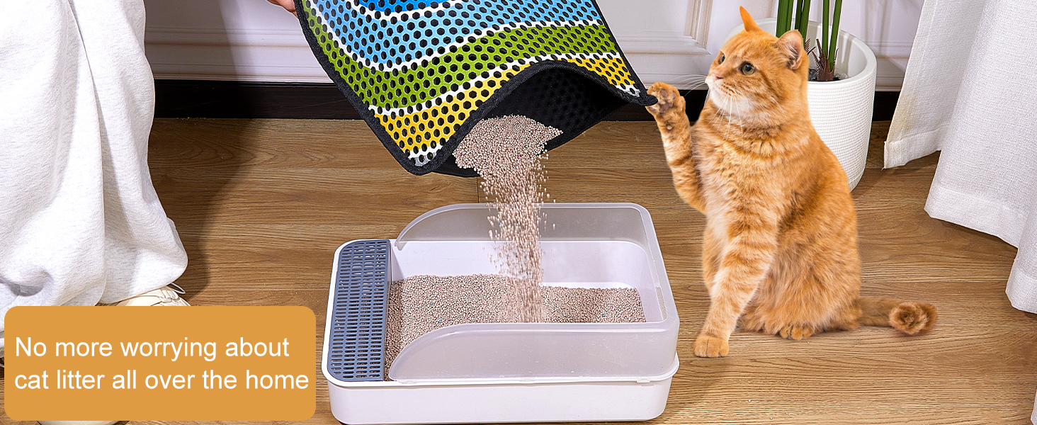 Bienbee Cat Litter Mat, 24"x15" Cat Litter Trapping Mat