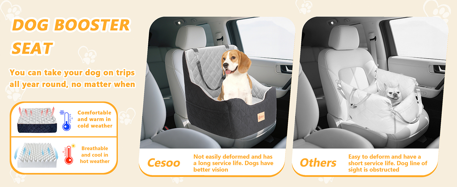 Dog Car Seat for Small Medium Dogs,Detachable Washable Dog Booster Seat Under 35lbs