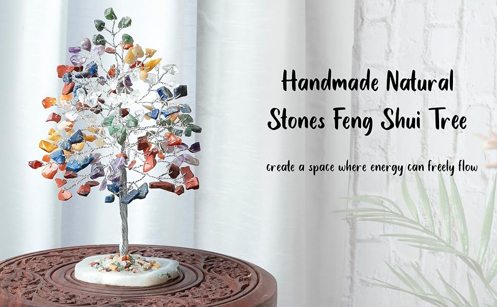seven chakra gemstone crystal tree of life feng shui money bonsai