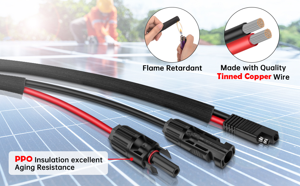 Amazon.com: iGreely Solar Panel Connector Cable,10AWG SAE to Male ...