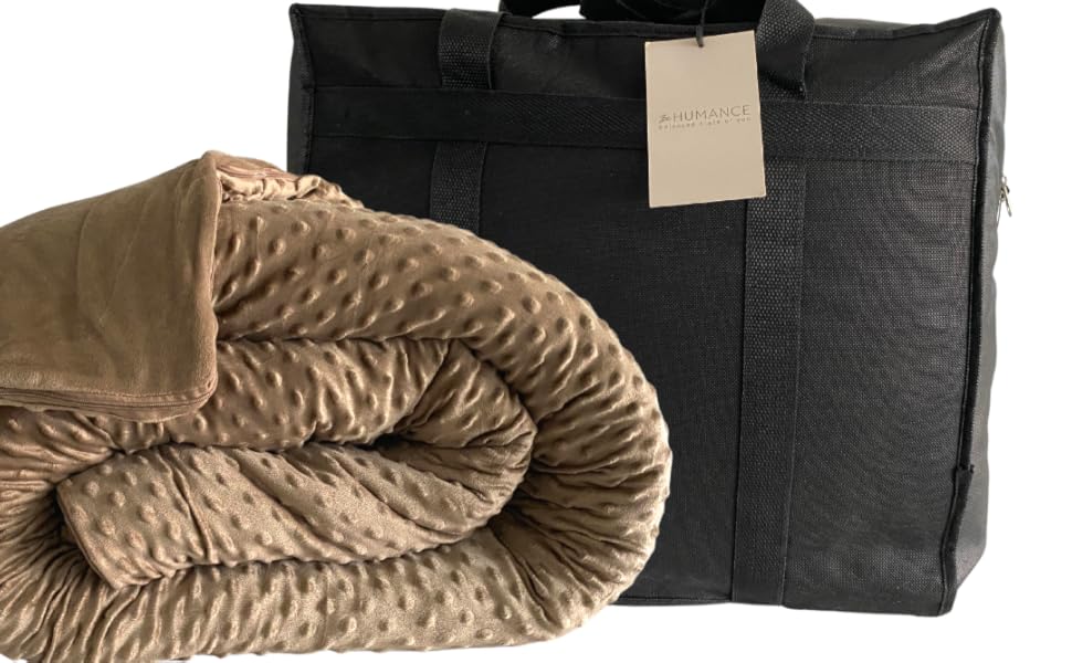 Be Humance Weighted Blanket with Zippered Removable Cover 25lbs, 80"x80" Queen