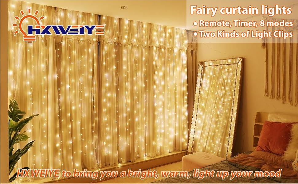 300L fairy  curtain lights