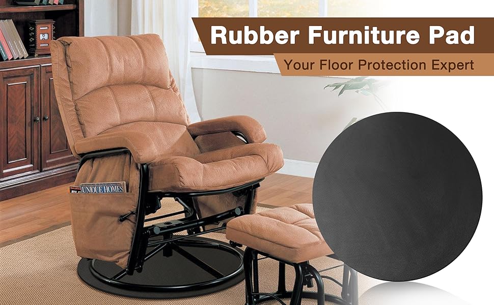 Round Recliner NonSlip Rubber Furniture Pad Round Floor Rubber Mat