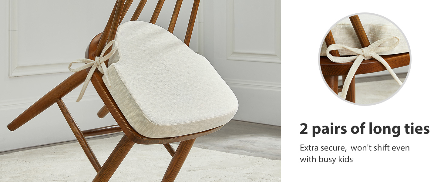 Quilmfoam Windsor Chair Cushions Set of 4, 18''x16.5''x 2