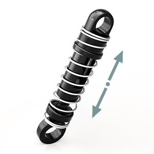 a close up of a black plastic suspension