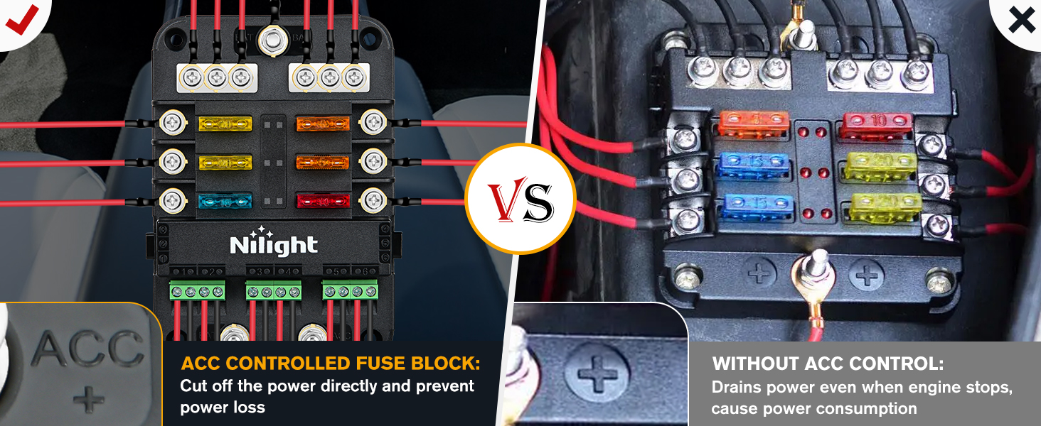 6 Way Fuse Relay Block with ACC Control